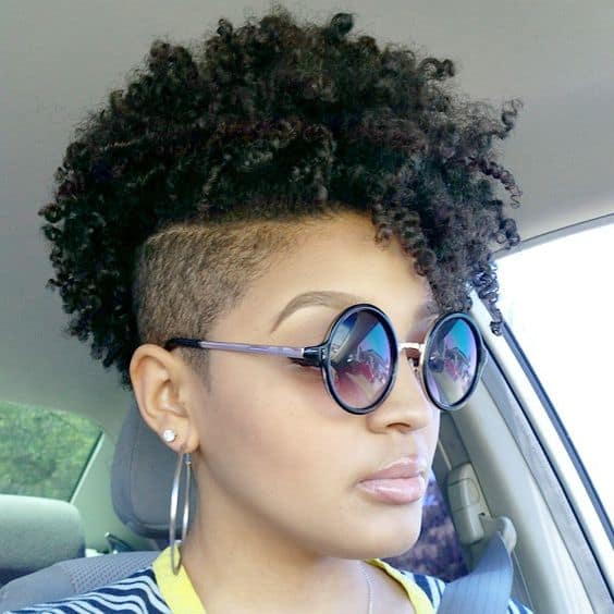 curly mohawk with bangs