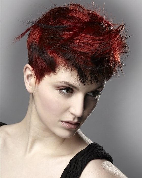 Pixie Red Ombre with Black Touches