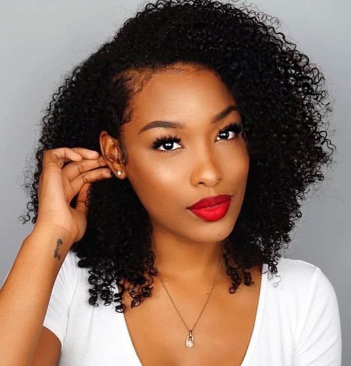 makeup with red lip shade for dark skin