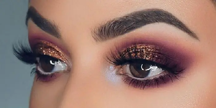 Dark Rose Gold Eye Makeup for Women